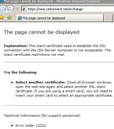 ISA blocks JohnVPN due to certificate restrictions