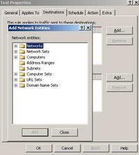 Bandwidth Splitter Shaping Rule "Destinations" Field