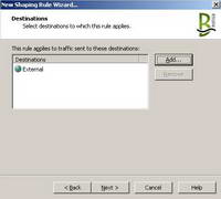 Bandwidth Splitter Shaping Rule "External Destinations"