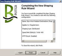 Bandwidth Splitter Shaping Rule Click Finish