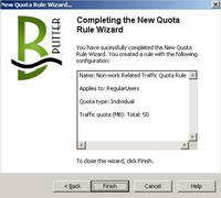 Bandwidth Splitter New Quota Rule Click Finish