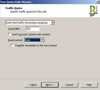 Bandwidth New Quota Rule "Specify Traffic Quota For This Rule"