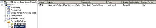 Bandwidth Splitter A Quota Rule