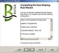 Bandwidth Splitter Shaping Rule Click Finish