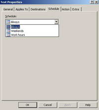 Bandwidth Splitter Shaping Rule "Schedule" Field