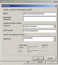 ISA Block The Download of Attachments Signature