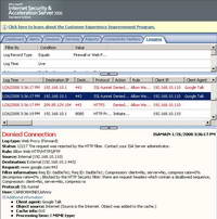 ISA Log Google Talk SSL-tunnel Blocked