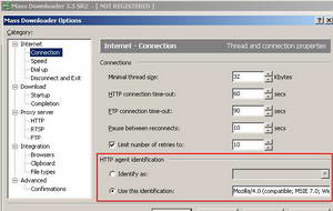 Mass Downloader Options: Default User-Agent