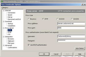 Mass Downloader Proxy Server Settings
