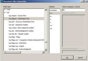 Wireshark Building a TCP filter