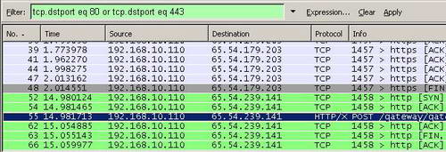 Wireshark "tcp.dstport eq 80 or tcp.dstport eq 443" Filter