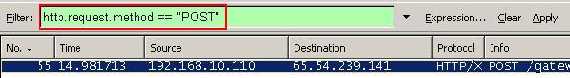 Wireshark "http.request.method == "POST" " Filter