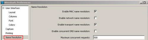 Wireshark Name Resolution Preferences