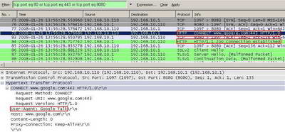 Wireshark Google Talk CONNECT