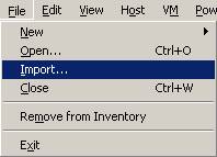 Import a VM in VMware Server