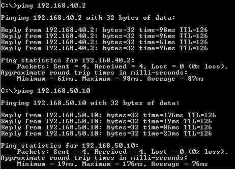 Ping test behind ISAA