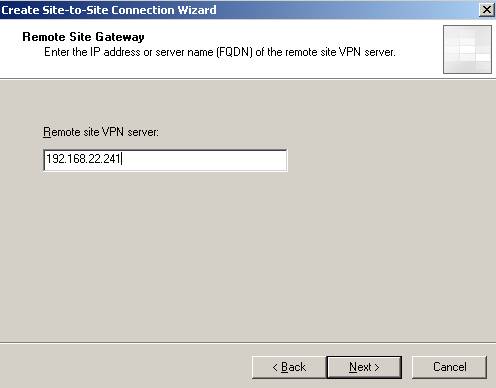 The Remote site VPN server