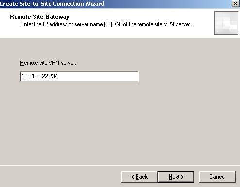 The Remote site VPN server