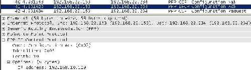 Wireshark Capture PPTP server's private IP address