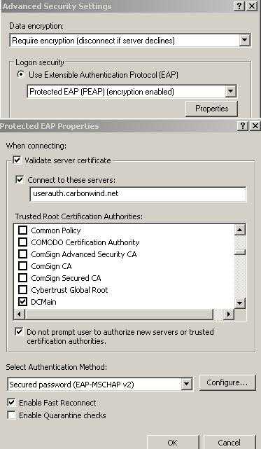 XP SP3(RC2) VPN Client Configure PEAP/EAP-MS-CHAPv2