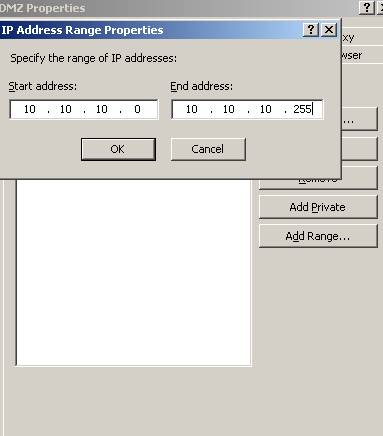 DMZ Address Range