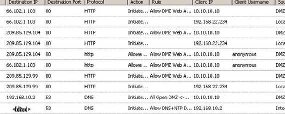 ISA’s logs, no split-tunneling