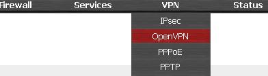 Navigating to the The OpenVPN Menu