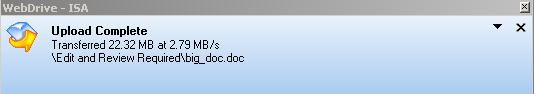 WebDrive Upload Complete