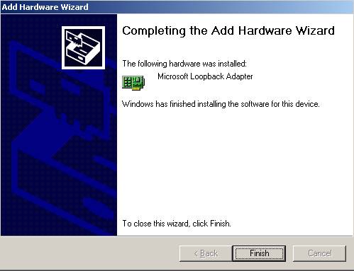 Add Hardware Wizard: Finish