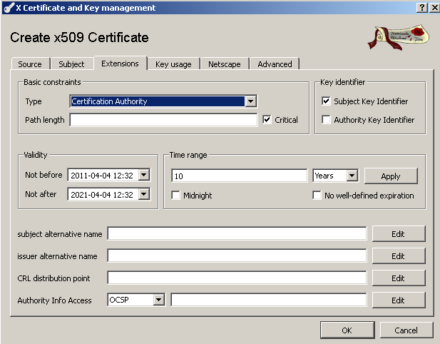 xca openvpn certificates