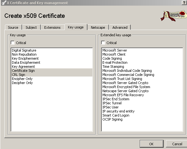 xca openvpn certificates