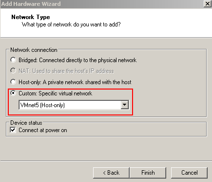 Vyatta ISP VM: Custom Network Type