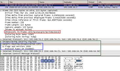 Point-to-Point GRE Tunnel Protected by IPsec ESP In Transport Mode: Ping