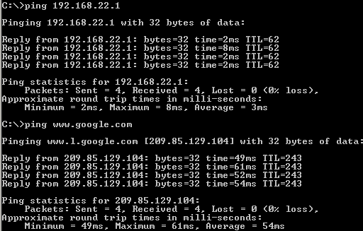 Ping from a host behind Vyatta Branch1 machine