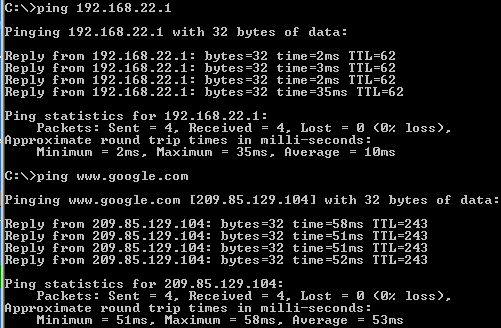 Ping from a host behind Vyatta Branch2 machine