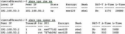 Vyatta Branch1 GRE/IPsec:VPN Info