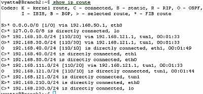 Vyatta Branch2 GRE/IPsec: Routing Table