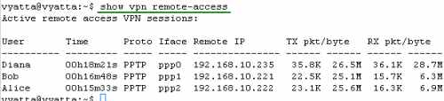 show vpn remote-access